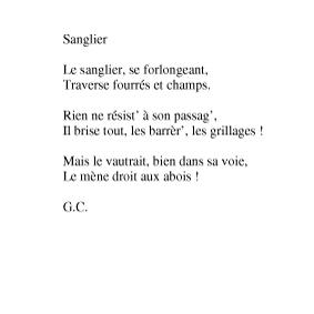 Partition - Sanglier (le) Paroles