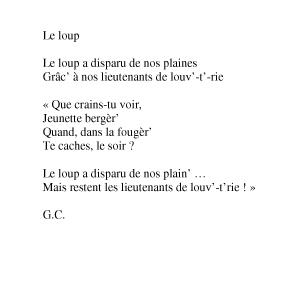 Partition - Loup (le) Paroles