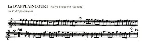 Partition - Applaincourt (La d') - Rallye Tricquerie