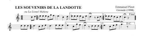 Partition - Souvenirs de la Landotte ou la Lionel Mahenc