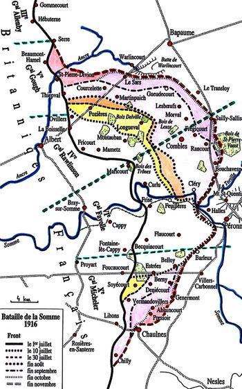 Iconographie - Carte de la bataille de la Somme
