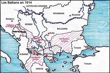 Iconographie - Carte des Balkans en 1914