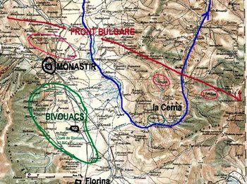 Iconographie - Carte de la région de Monastir en 1916