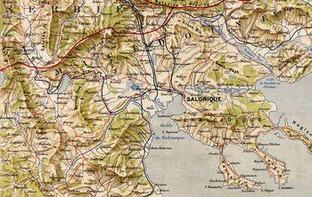 Iconographie - Carte de la région de Salonique
