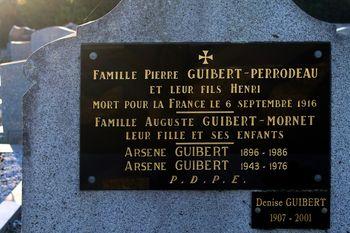 Iconographie - Plaques de la tombe d'Arsène Guibert