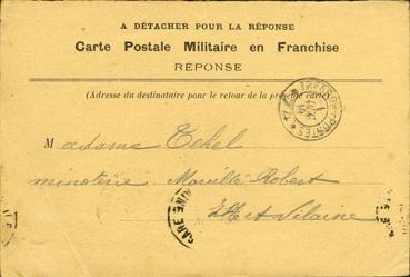 Iconographie - Carte postale militaire en franchise