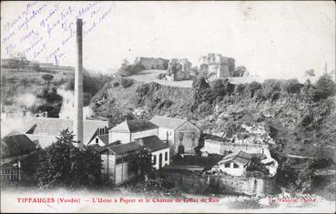 Iconographie - L'usine à papier et le château de Gilles de Rais