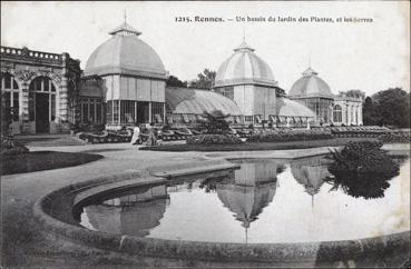 Iconographie - Un bassin du jardin des Plantes, et les serres