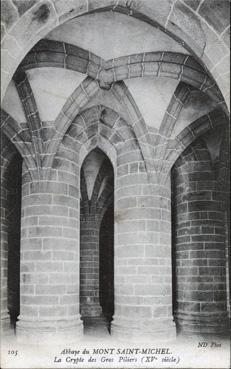 Iconographie - Abbaye du Mont-Saint-Michel - La crypte des Gros pilliers (XVe siècle)
