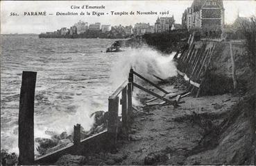 Iconographie - Démolition de la digue - Tempête de novembre 1905