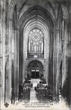 Iconographie - Intérieur de la cathédrale - La nef, grandes orgues, grande rosace