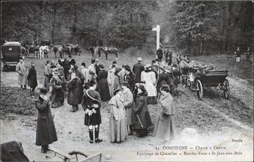 Iconographie - Chasse à courre - Equipage de Chézelles - Rendez-vous à Saint-Jean-aux-Bois