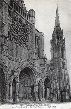 Iconographie - Cathédrale de Chartres - Le portail nord et la tour neuve