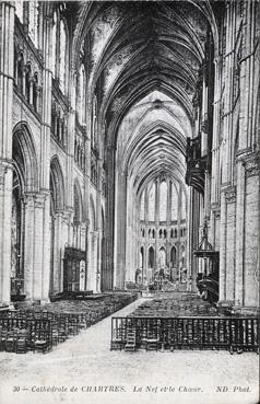 Iconographie - athédrale de Chartres - La nef et le choeur