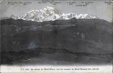 Iconographie - La châine du Mont-Blanc, vue du sommet du Mont-Revard