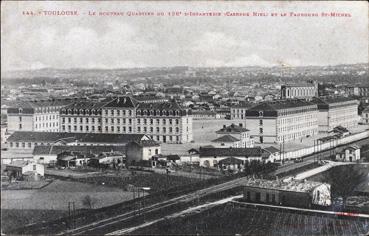 Iconographie - Le nouveau quartier du 126e d'infanterie (caserne Niel) et le faubourd Saint-Michel