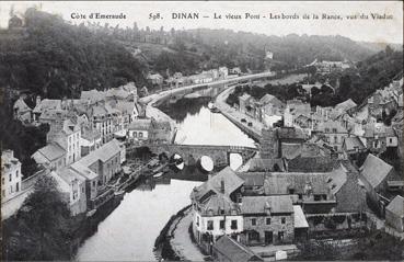 Iconographie - Le vieux pont - Les bords de la Rance, vus du viaduc