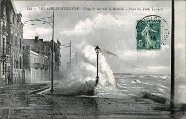 Iconographie - Coup de mer sur le remblai - Place du Puits Landais