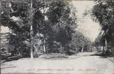 Iconographie - Cochinchine - Saïgon - Jardin de la Ville - Une allée