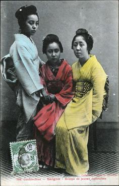 Iconographie - Cochinchine - Saïgon - Groupe de jeunes japonaises