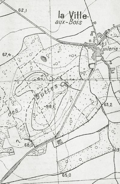 Iconographie - Carte d'état-major du secteur du Bois des Buttes