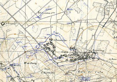Iconographie - Carte d'état-major du secteur de Cuts