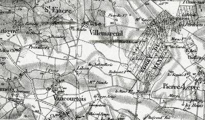 Iconographie - Carte d'état-major du secteur de Villemareuil