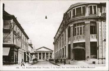 Iconographie - La Poste, rue Jean Jaurès et le théâtre municipale