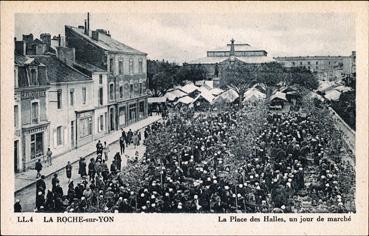 Iconographie - La place des Halles, un jour de marché