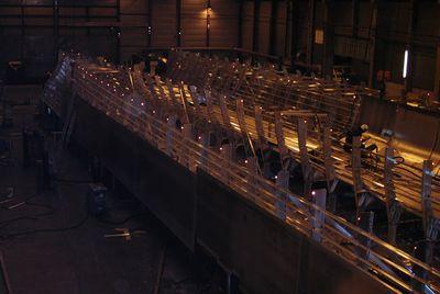 Iconographie - Construction du premier catamaran, par les chantiers Fejllstrand, Norvège