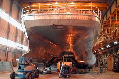 Iconographie - Construction du premier catamaran, par les chantiers Fejllstrand, Norvège