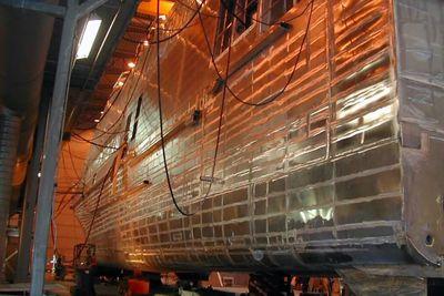 Iconographie - Construction du premier catamaran, par les chantiers Fejllstrand, Norvège