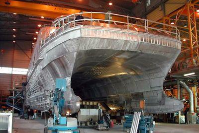 Iconographie - Construction du premier catamaran, par les chantiers Fejllstrand, Norvège