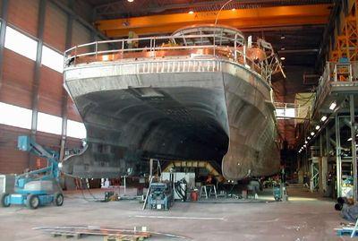 Iconographie - Construction du premier catamaran, par les chantiers Fejllstrand, Norvège