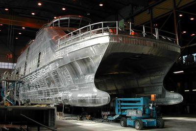 Iconographie - Construction du premier catamaran, par les chantiers Fejllstrand, Norvège