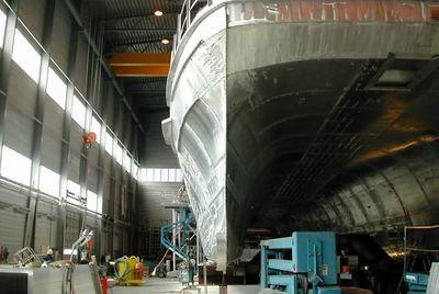 Iconographie - Construction du premier catamaran, par les chantiers Fejllstrand, Norvège