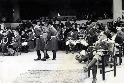 Iconographie - Le Bien-Allé, Michel Fleury, Hervé de la Tullaye au concours de France à Vichy