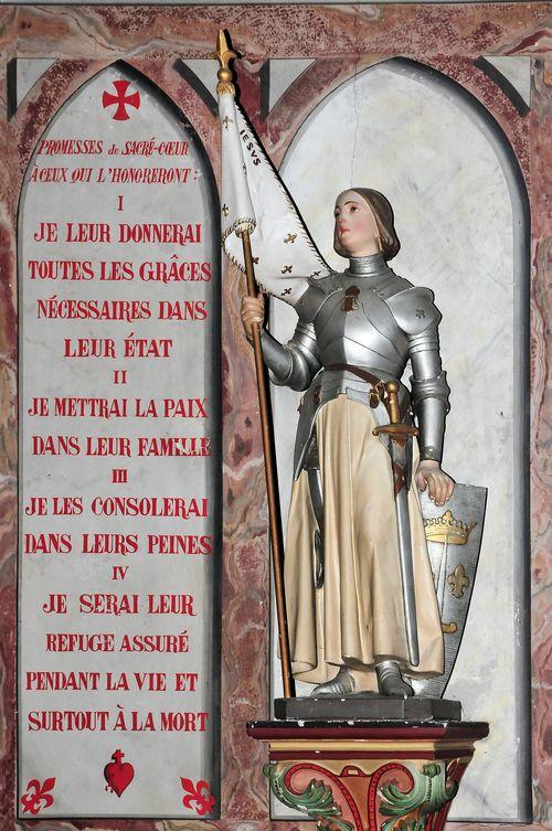 Iconographie - Autel du Sacré-Cœur à l'église - Statue de Jeanne d'Arc
