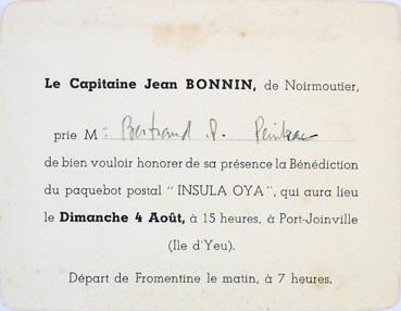 Iconographie - Invitation au baptême de l'Insula Oya