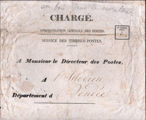 Iconographie - Enveloppe postale à Monsieur le Directeur des Postes