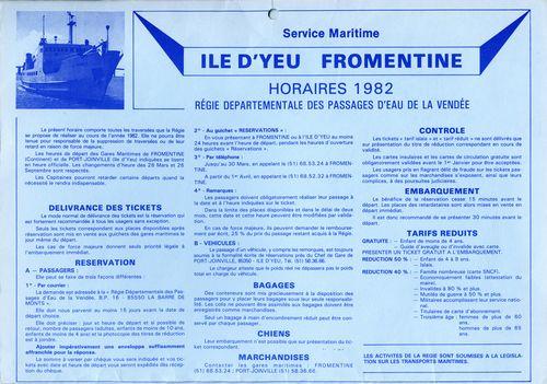 Iconographie - Horaires du service maritime régie départementale