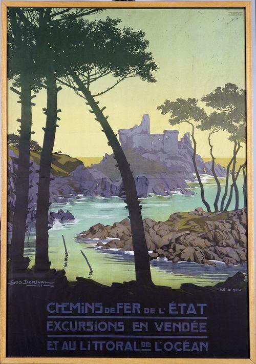 Iconographie - Affiche Chemins de Fer de l'Etat - Excursion en Vendée