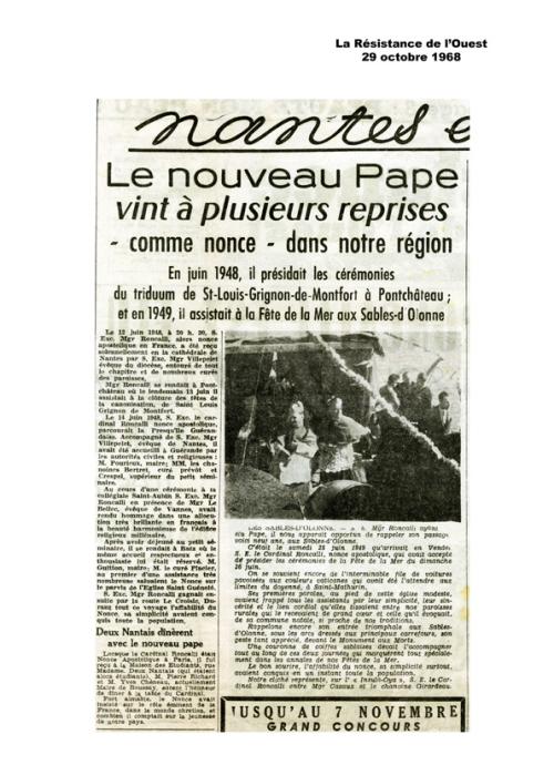 Article de presse - Le nouveau pape vint à plusieurs reprises