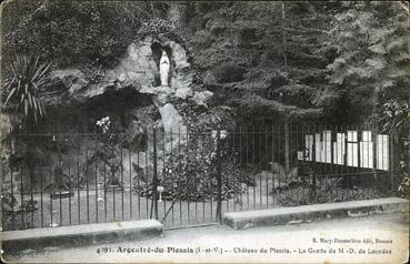 Iconographie - Château du Plessis - La grotte de Notre-Dame de Lourdes