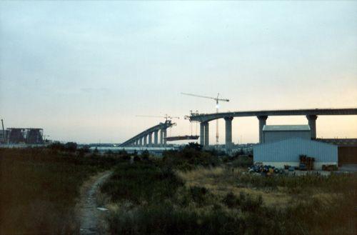 Iconographie - Installation du tablier central du pont de Saint-Nazaire