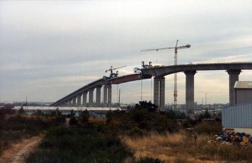 Iconographie - Installation du tablier central du pont de Saint-Nazaire