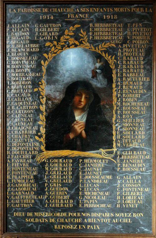 Iconographie - Panneau des morts pour la France dans l'église