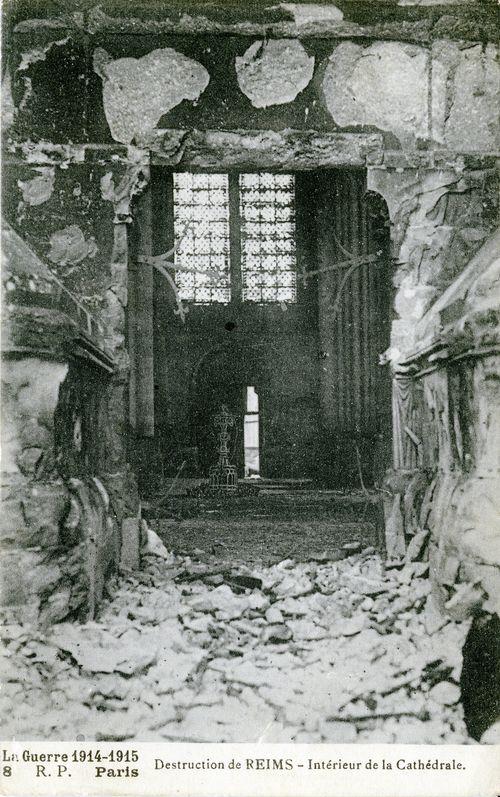 Iconographie - Destruction de Reims - Intérieure de la cathédrale