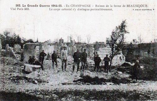 Iconographie - En Champagne, ruines de la ferme de Beauséjour