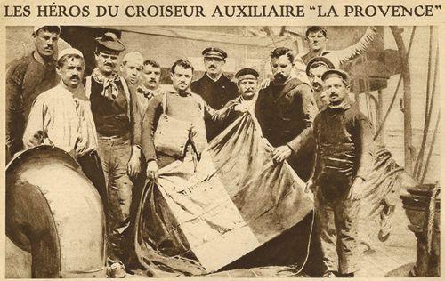 Iconographie - Les rescapés : les héros du croiseur auxiliaire La Provence 2